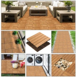 Easyfashion Pack Of 27 Wood Flooring Tiles Interlocking Wood Tiles For Patio Garden Deck Poolside -Floor Promotion Store 00aaf001 95d2 43c9 ae99 b46a5c6c982f.4b09521d0f239f0532b35bdff85b7993 1800x1800