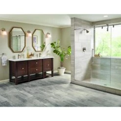 Armstrong Flooring Pickwick Landing III 12-ft W Cut-to-Length Shale Gray Stone Look Low-Gloss Finish Sheet Vinyl