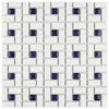Merola Tile Spiral Blue And White 12-1/2 In. X 12-1/2 In. X 6 Mm Porcelain Mosaic Tile (11.07 Sq. Ft. / Case)