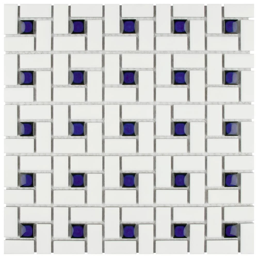 Merola Tile Spiral Blue And White 12-1/2 In. X 12-1/2 In. X 6 Mm Porcelain Mosaic Tile (11.07 Sq. Ft. / Case) 1 Merola Tile Spiral Blue And White 12-1/2 In. X 12-1/2 In. X 6 Mm Porcelain Mosaic Tile (11.07 Sq. Ft. / Case)