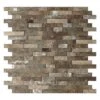 Inoxia SpeedTiles Bengal Brown 11.77 In. X 11.57 In. X 8 Mm Stone Self-Adhesive Wall Mosaic Tile (11.4 Sq. Ft. / Case)