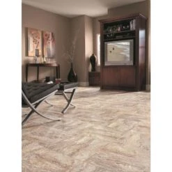 Congoleum Durastone Roman Elegance 10-piece 16-in X 16-in Groutable Warm Clay Glue (Adhesive) Luxury Vinyl Tile