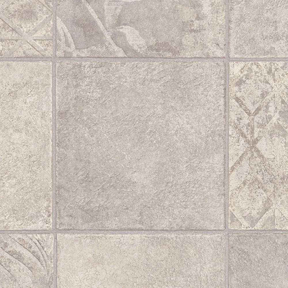 TrafficMASTER Marbella Tile Grey Residential Vinyl Sheet, Sold By 13.2 Ft. Wide X Custom Length 1 TrafficMASTER Marbella Tile Grey Residential Vinyl Sheet, Sold By 13.2 Ft. Wide X Custom Length