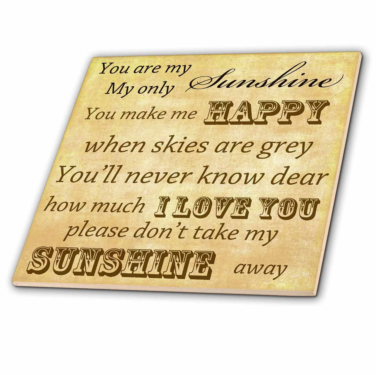 3dRose Vintage Songs You Are My Sunshine- Love Songs - Ceramic Tile, 8-inch 1 3dRose Vintage Songs You Are My Sunshine- Love Songs - Ceramic Tile, 8-inch