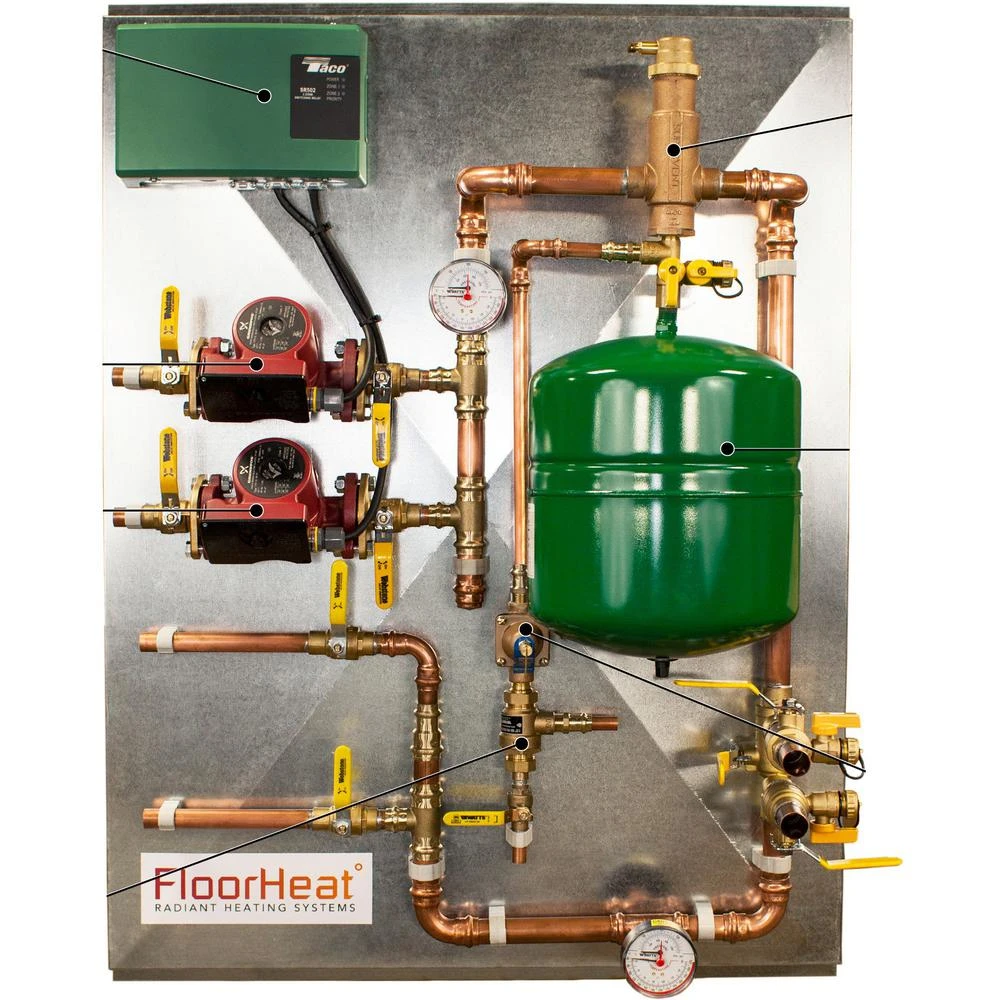 FloorHeat 2-Zone Preassembled Radiant Heat Distribution/Control Panel System 1 FloorHeat 2-Zone Preassembled Radiant Heat Distribution/Control Panel System