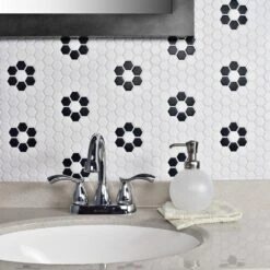 Merola Tile Metro Hex Matte White With Flower 10-1/4 In. X 11-3/4 In. X 6mm Porcelain Mosaic Tile (8.56 Sq. Ft. / Case) 13 Merola Tile Metro Hex Matte White With Flower 10-1/4 In. X 11-3/4 In. X 6mm Porcelain Mosaic Tile (8.56 Sq. Ft. / Case) -Floor Promotion Store 0f9d76e1d4f8bdbc9efbf938e5c49430 1800x1800