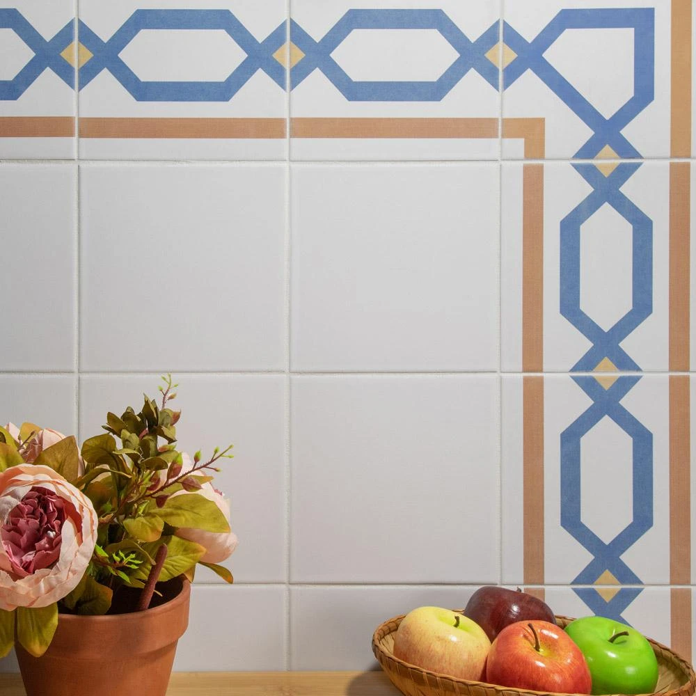 Merola Tile Revival White 7-3/4 In. X 7-3/4 In. Ceramic Floor And Wall Tile 6 Merola Tile Revival White 7-3/4 In. X 7-3/4 In. Ceramic Floor And Wall Tile - Image 6