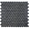 Merola Tile Hudson Penny Round Matte Black 12 In. X 12-5/8 In. X 5 Mm Porcelain Mosaic Tile (10.74 Sq. Ft. / Case)