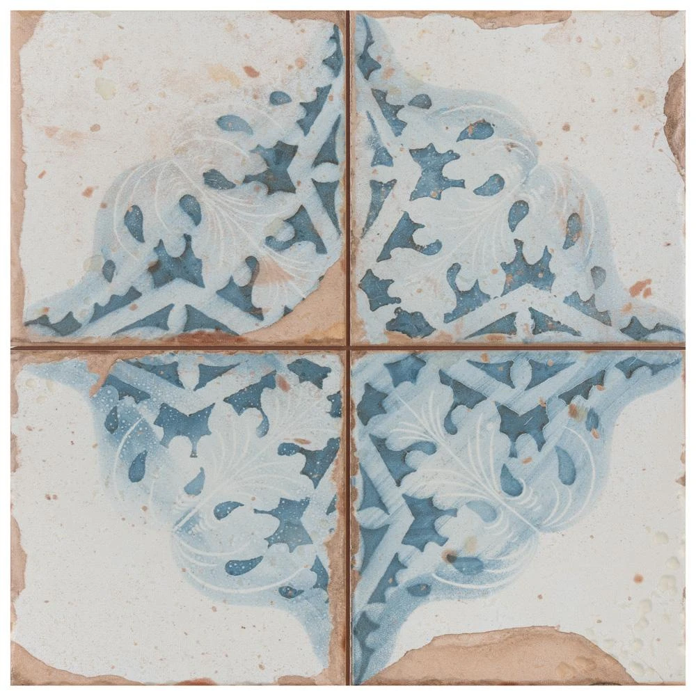 Merola Tile Artisan Azul Decor 13 In. X 13 In. Ceramic Floor And Wall Tile (12.2 Sq. Ft. / Case) 9 Merola Tile Artisan Azul Decor 13 In. X 13 In. Ceramic Floor And Wall Tile (12.2 Sq. Ft. / Case) - Image 9