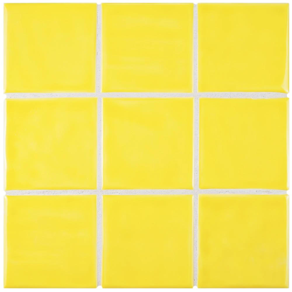 Merola Tile Twist Square Yellow Lemon 11-3/4 In. X 11-3/4 In. Ceramic Mosaic (9.79 Sq. Ft. /Case) 5 Merola Tile Twist Square Yellow Lemon 11-3/4 In. X 11-3/4 In. Ceramic Mosaic (9.79 Sq. Ft. /Case) - Image 5