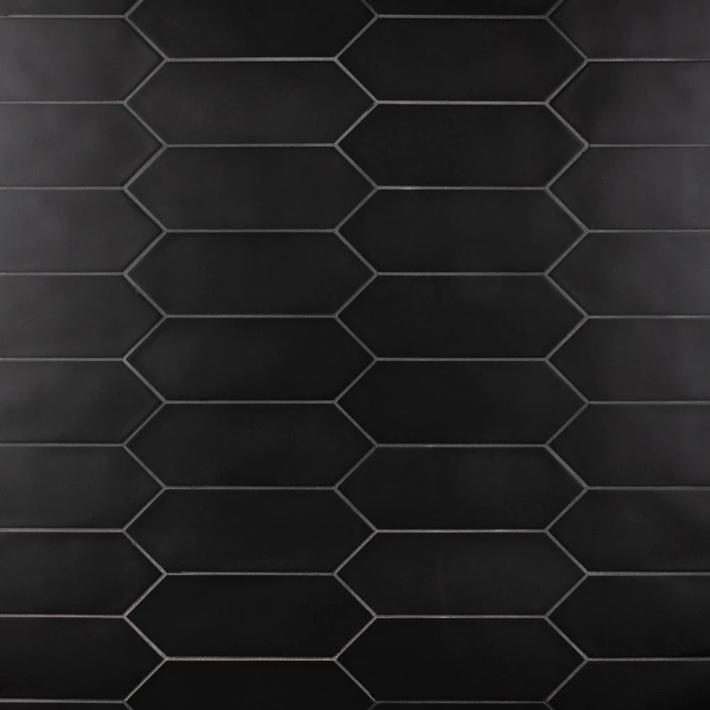 Merola Tile Kite Black 4 In. X 11-3/4 In. Porcelain Floor And Wall Subway Tile (11.81 Sq. Ft. / Case) 1 Merola Tile Kite Black 4 In. X 11-3/4 In. Porcelain Floor And Wall Subway Tile (11.81 Sq. Ft. / Case)