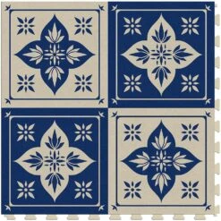 Perfection Floor Tile Geo Collection Blue Lotus/Satin 20-in X 20-in Water Resistant Interlocking Luxury Flooring (16.7-sq Ft)