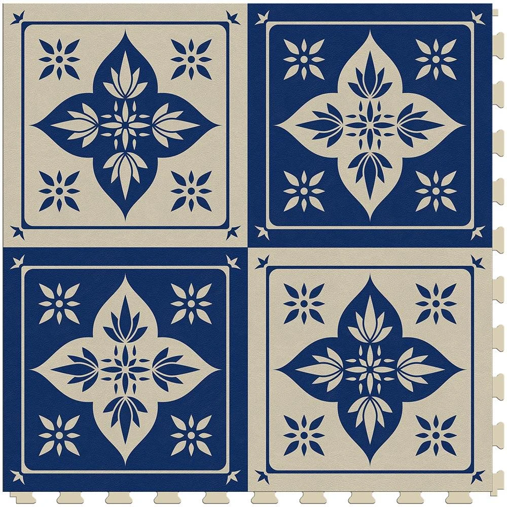 Perfection Floor Tile Geo Collection Blue Lotus/Satin 20-in X 20-in Water Resistant Interlocking Luxury Flooring (16.7-sq Ft) 1 Perfection Floor Tile Geo Collection Blue Lotus/Satin 20-in X 20-in Water Resistant Interlocking Luxury Flooring (16.7-sq Ft)