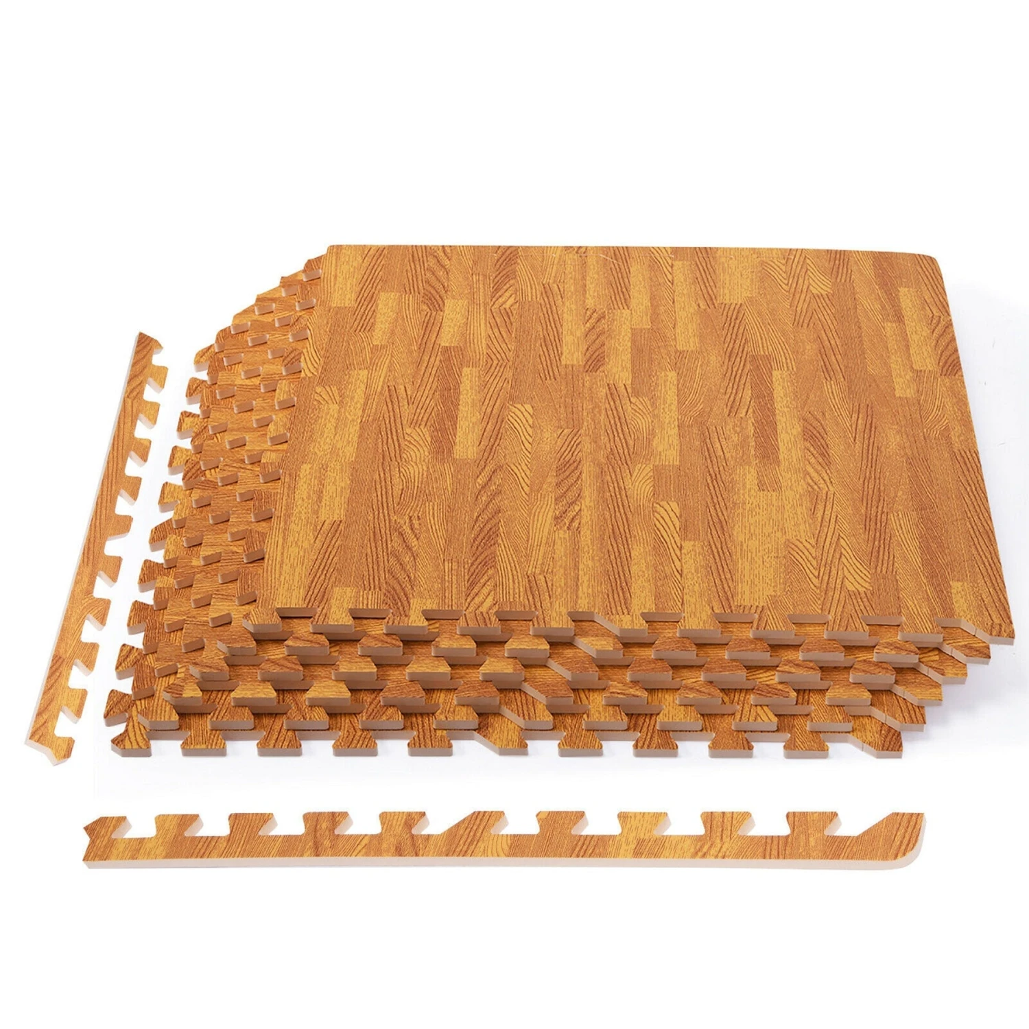 Gymax 12 Pieces EVA Foam Floor Interlocking Tile Mat W/ Natural Wood Grain 1 Gymax 12 Pieces EVA Foam Floor Interlocking Tile Mat W/ Natural Wood Grain