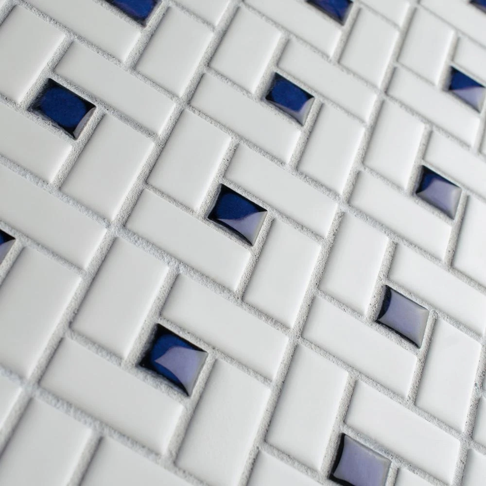 Merola Tile Spiral Blue And White 12-1/2 In. X 12-1/2 In. X 6 Mm Porcelain Mosaic Tile (11.07 Sq. Ft. / Case) 5 Merola Tile Spiral Blue And White 12-1/2 In. X 12-1/2 In. X 6 Mm Porcelain Mosaic Tile (11.07 Sq. Ft. / Case) - Image 5