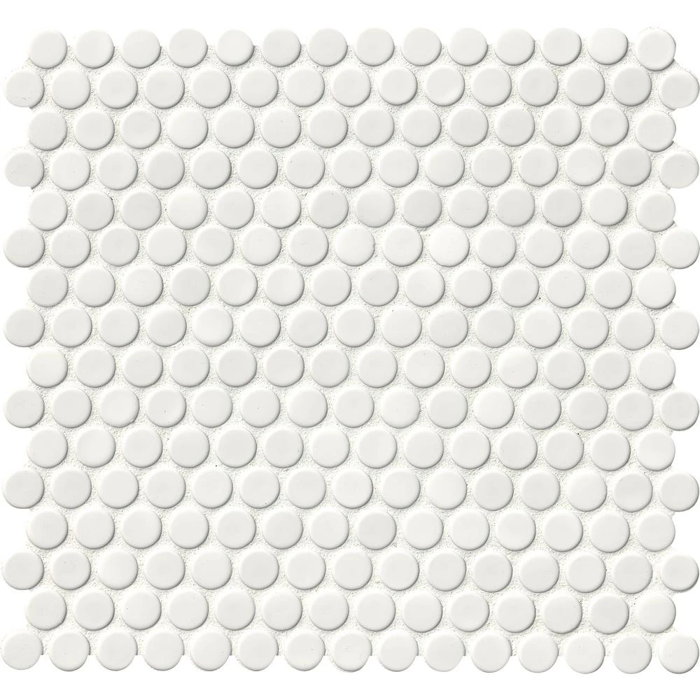 MSI Penny Round Nero 12.32 In. X 11.38 In. X 6mm Matte Porcelain Mesh-Mounted Mosaic Tile (14.4 Sq. Ft./case) 8 MSI Penny Round Nero 12.32 In. X 11.38 In. X 6mm Matte Porcelain Mesh-Mounted Mosaic Tile (14.4 Sq. Ft./case) - Image 8