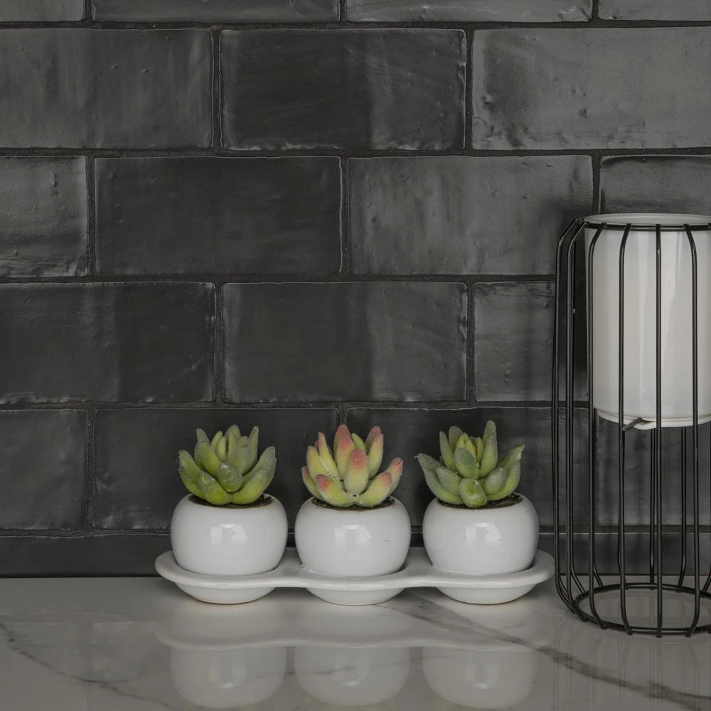 Merola Tile Chester Matte Nero 3 In. X 6 In. Ceramic Wall Subway Tile (6.02 Sq. Ft. / Case) 11 Merola Tile Chester Matte Nero 3 In. X 6 In. Ceramic Wall Subway Tile (6.02 Sq. Ft. / Case) - Image 11