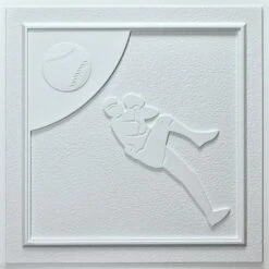 Baseball White 24-inch Ceiling Tiles (10 Tiles)