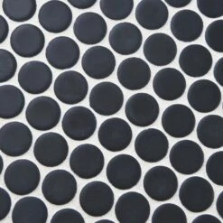 Merola Tile Hudson Penny Round Matte Black 12 In. X 12-5/8 In. X 5 Mm Porcelain Mosaic Tile (10.74 Sq. Ft. / Case) 19 Merola Tile Hudson Penny Round Matte Black 12 In. X 12-5/8 In. X 5 Mm Porcelain Mosaic Tile (10.74 Sq. Ft. / Case) -Floor Promotion Store 2adb887e0cf26e2d1adc61ef03d8bc5f 1800x1800