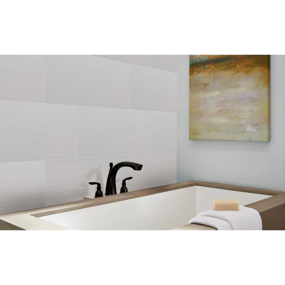 MSI Dymo White Stripe 12 In. X 24 In. Glossy Ceramic Wall Tile (16 Sq. Ft. / Case) 2 MSI Dymo White Stripe 12 In. X 24 In. Glossy Ceramic Wall Tile (16 Sq. Ft. / Case) - Image 2