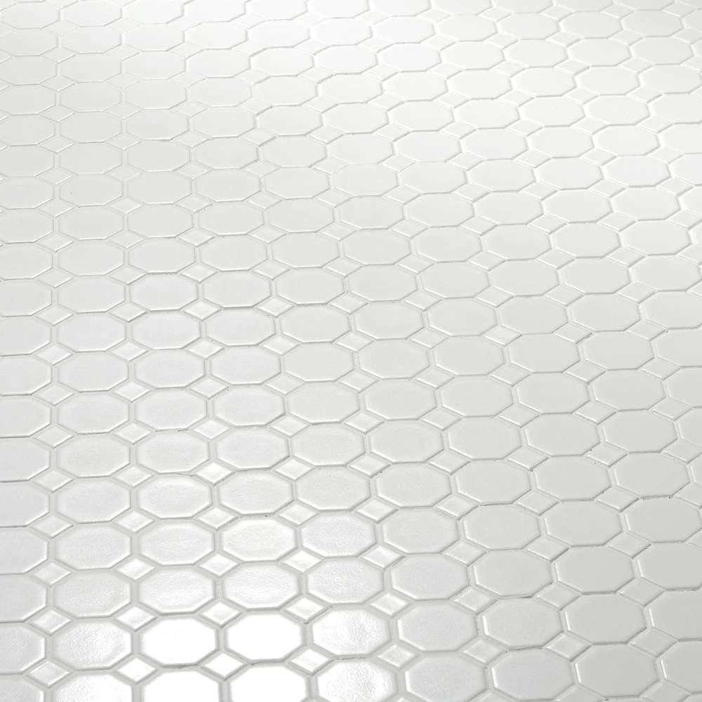 Daltile Matte White Octagon Dot 12 In. X 12 In. X 6mm Ceramic Mosaic Floor And Wall Tile (1 Sq. Ft. / Piece) 4 Daltile Matte White Octagon Dot 12 In. X 12 In. X 6mm Ceramic Mosaic Floor And Wall Tile (1 Sq. Ft. / Piece) - Image 4