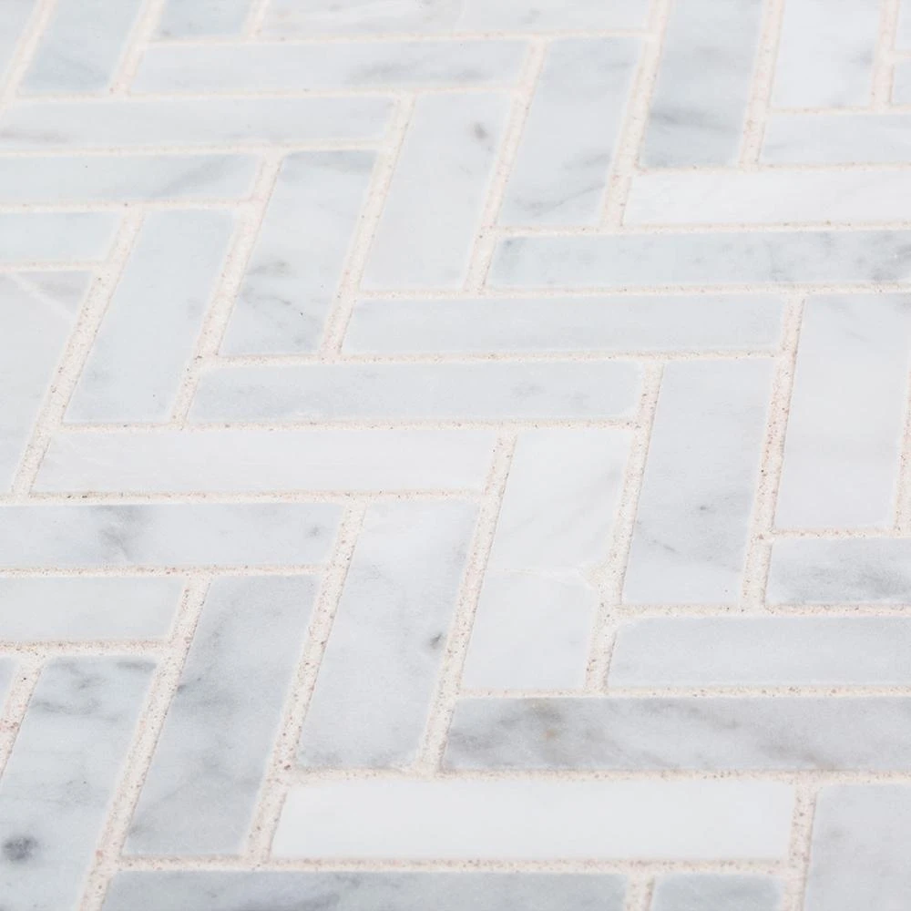 Jeffrey Court Jet Stream White Herringbone 10 In. X 11 In. X 8 Mm Honed Marble Stone Mosaic Wall/Floor Tile 1 Jeffrey Court Jet Stream White Herringbone 10 In. X 11 In. X 8 Mm Honed Marble Stone Mosaic Wall/Floor Tile