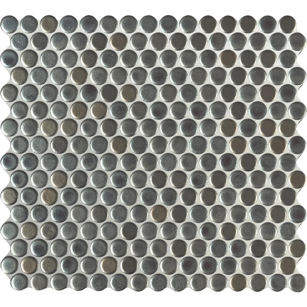 MSI Penny Round Nero 12.32 In. X 11.38 In. X 6mm Matte Porcelain Mesh-Mounted Mosaic Tile (14.4 Sq. Ft./case) 12 MSI Penny Round Nero 12.32 In. X 11.38 In. X 6mm Matte Porcelain Mesh-Mounted Mosaic Tile (14.4 Sq. Ft./case) - Image 12