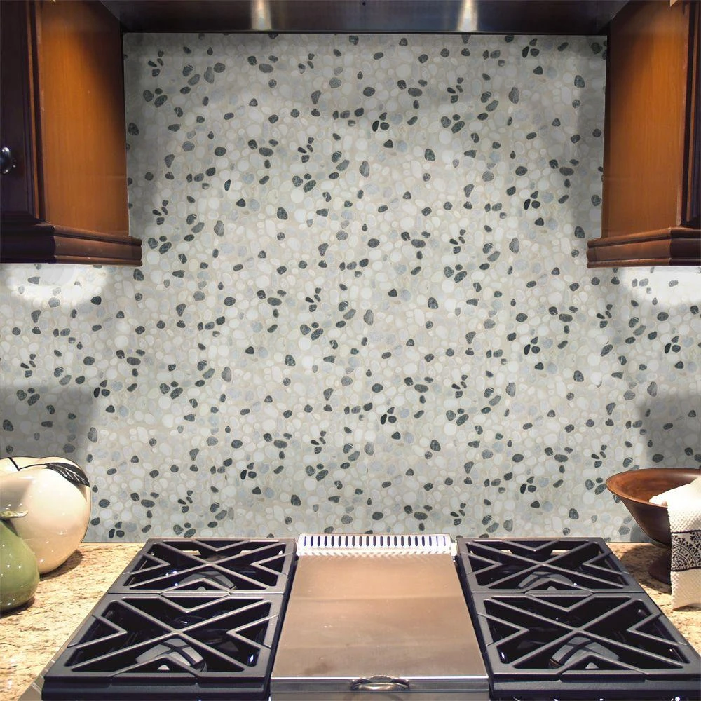 Jeffrey Court Carrara River Rocks 11.625 In. X 11.625 In. X 10.5 Mm Marble Mosaic Floor And Wall Tile 2 Jeffrey Court Carrara River Rocks 11.625 In. X 11.625 In. X 10.5 Mm Marble Mosaic Floor And Wall Tile - Image 2