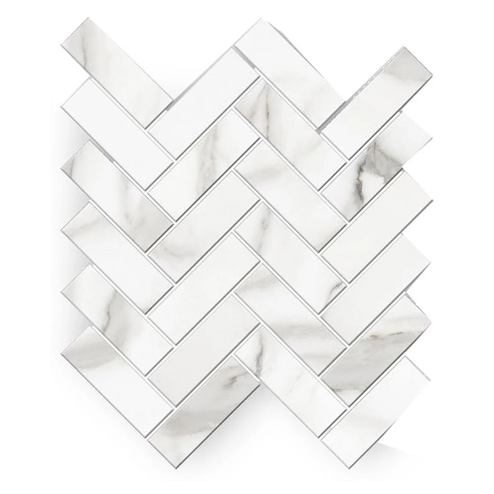 Florida Tile Home Collection Avante Bianco 12 In. X 15 In. X 9 Mm Porcelain Herringbone Mosaic Tile (5.65 Sq. Ft. / Case) 1 Florida Tile Home Collection Avante Bianco 12 In. X 15 In. X 9 Mm Porcelain Herringbone Mosaic Tile (5.65 Sq. Ft. / Case)