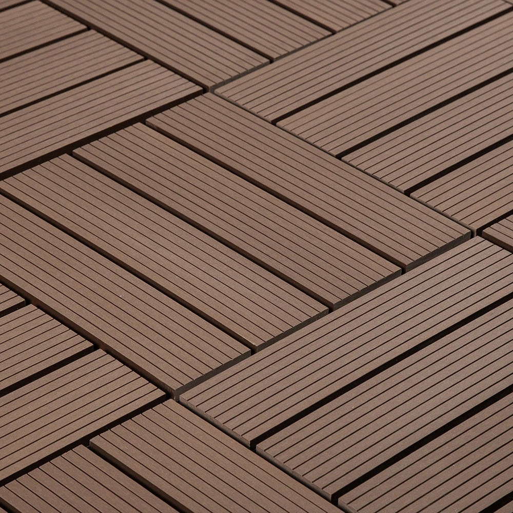 BuildDirect Brown 12" X 12" Interlocking Deck Tile (10sq. Ft. Per Box) 1 BuildDirect Brown 12" X 12" Interlocking Deck Tile (10sq. Ft. Per Box)