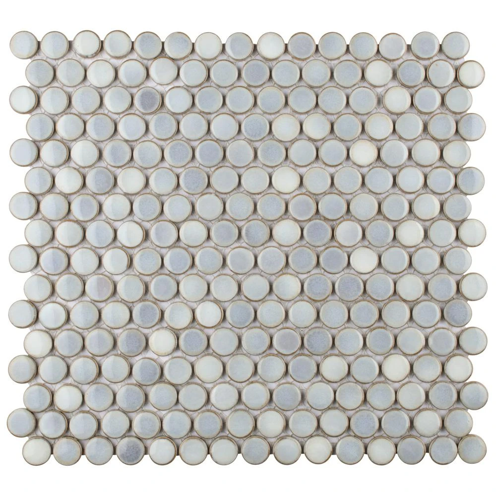 Merola Tile Hudson Penny Round Grey Eye 12 In. X 12 In. Porcelain Mosaic Tile (10.74 Sq. Ft. / Case) 4 Merola Tile Hudson Penny Round Grey Eye 12 In. X 12 In. Porcelain Mosaic Tile (10.74 Sq. Ft. / Case) - Image 4