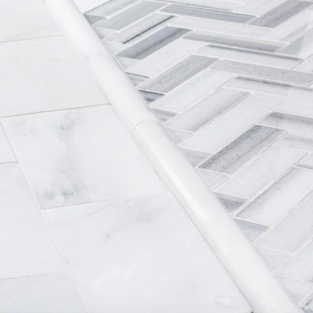 Jeffrey Court Zebra Plains Gray Herringbone 11 In. X 12.75 In. X 10 Mm Polished Marble Mosaic Wall/Floor Tile 6 Jeffrey Court Zebra Plains Gray Herringbone 11 In. X 12.75 In. X 10 Mm Polished Marble Mosaic Wall/Floor Tile - Image 6