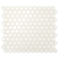 Daltile Premier Accents Powder White Hexagon 10 In. X 12 In. X 4 Mm Porcelain Mosaic Floor And Wall Tile (0.84 Sq. Ft. / Piece)