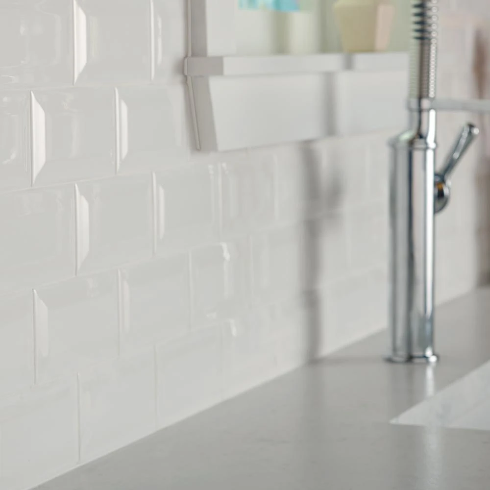 Daltile Restore 3 In. X 6 In. Ceramic Bevel Bright White Subway Tile (10 Sq. Ft. / Case) 4 Daltile Restore 3 In. X 6 In. Ceramic Bevel Bright White Subway Tile (10 Sq. Ft. / Case) - Image 4