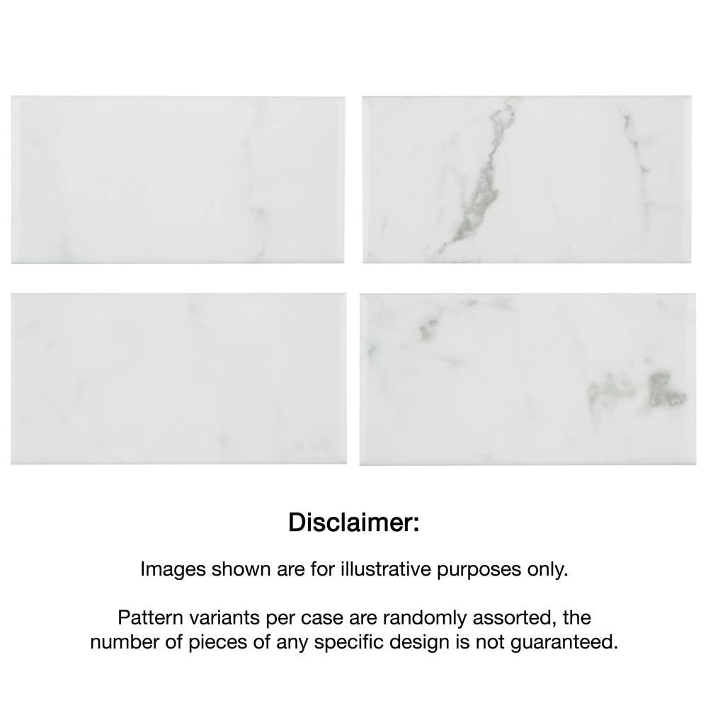 Merola Tile Classico Carrara Glossy 3 In. X 6 In. Ceramic Subway Wall Tile (6.03 Sq. Ft. / Case) 3 Merola Tile Classico Carrara Glossy 3 In. X 6 In. Ceramic Subway Wall Tile (6.03 Sq. Ft. / Case) - Image 3