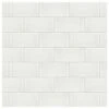Merola Tile Santorini Biselado Blanco 4 In. X 7-7/8 In. Ceramic Subway Wall Tile (12 Sq. Ft. / Case)