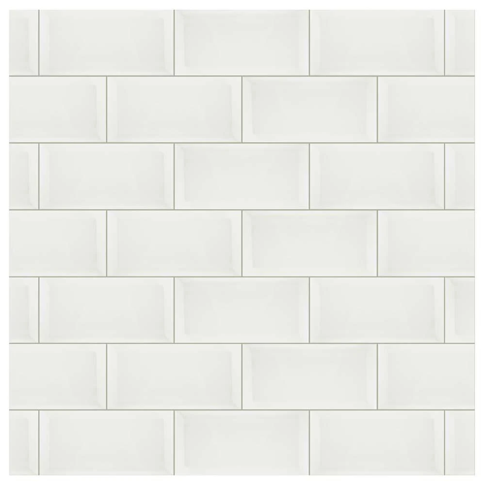 Merola Tile Santorini Biselado Blanco 4 In. X 7-7/8 In. Ceramic Subway Wall Tile (12 Sq. Ft. / Case) 4 Merola Tile Santorini Biselado Blanco 4 In. X 7-7/8 In. Ceramic Subway Wall Tile (12 Sq. Ft. / Case) - Image 4