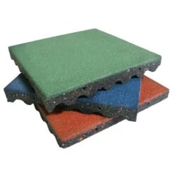 Rubber-Cal Eco-Safety Interlocking Playground Tiles - Green, 10 Pack, 20 X 20 X 2.5 In.