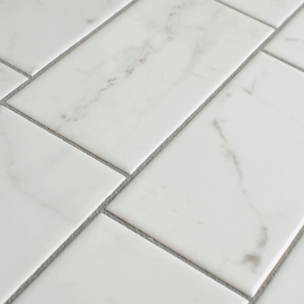 Merola Tile Classico Carrara Glossy 3 In. X 6 In. Ceramic Subway Wall Tile (6.03 Sq. Ft. / Case) 6 Merola Tile Classico Carrara Glossy 3 In. X 6 In. Ceramic Subway Wall Tile (6.03 Sq. Ft. / Case) - Image 6