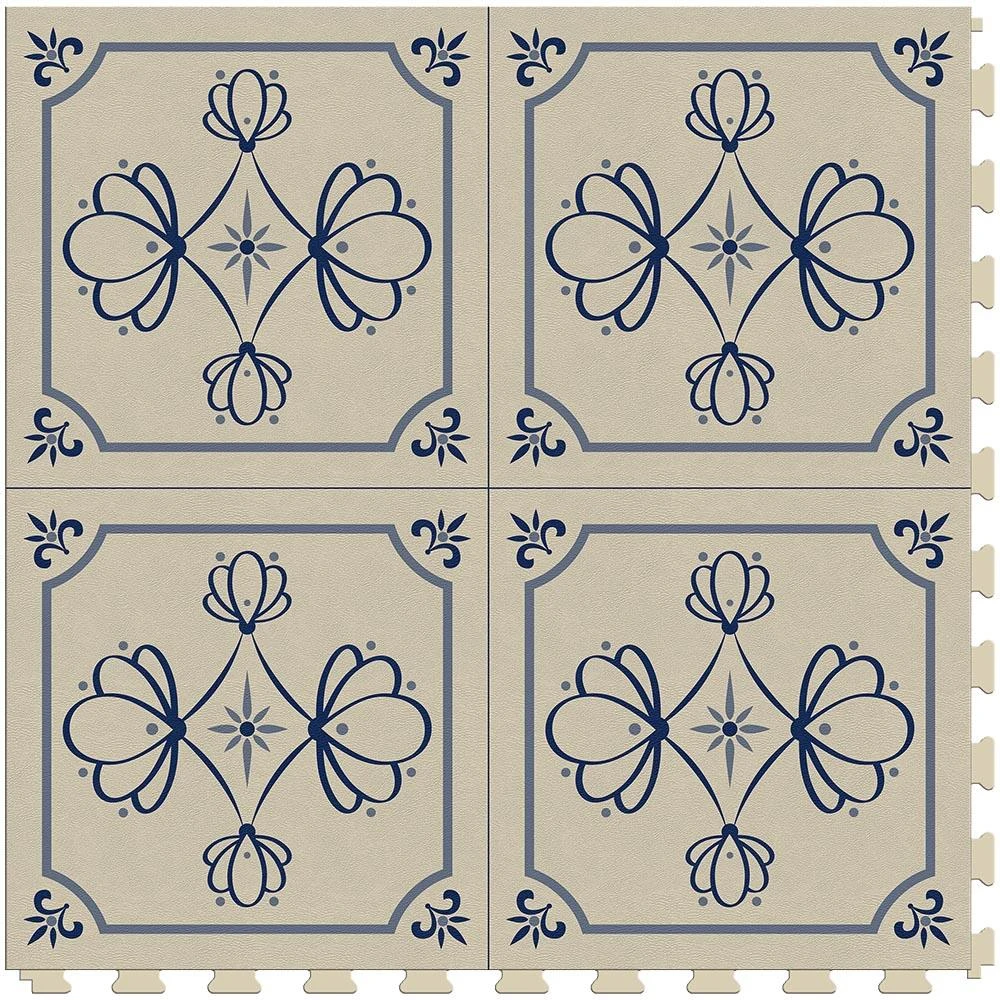 Perfection Floor Tile Geo Collection Blue Lotus/Satin 20-in X 20-in Water Resistant Interlocking Luxury Flooring (16.7-sq Ft) 8 Perfection Floor Tile Geo Collection Blue Lotus/Satin 20-in X 20-in Water Resistant Interlocking Luxury Flooring (16.7-sq Ft) - Image 8