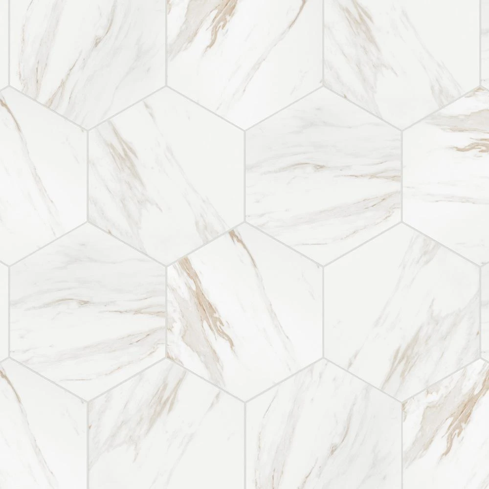 Merola Tile Eterno Carrara Hex 8-5/8 In. X 9-7/8 In. Porcelain Floor And Wall Tile (11.56 Sq. Ft. / Case) 9 Merola Tile Eterno Carrara Hex 8-5/8 In. X 9-7/8 In. Porcelain Floor And Wall Tile (11.56 Sq. Ft. / Case) - Image 9