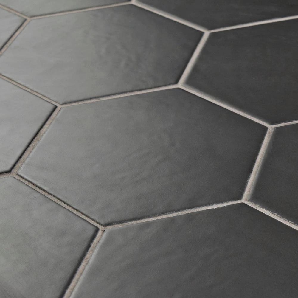 Merola Tile Hexatile Matte Nero 7 In. X 8 In. Porcelain Floor And Wall Tile (7.67 Sq. Ft./case) 4 Merola Tile Hexatile Matte Nero 7 In. X 8 In. Porcelain Floor And Wall Tile (7.67 Sq. Ft./case) - Image 4