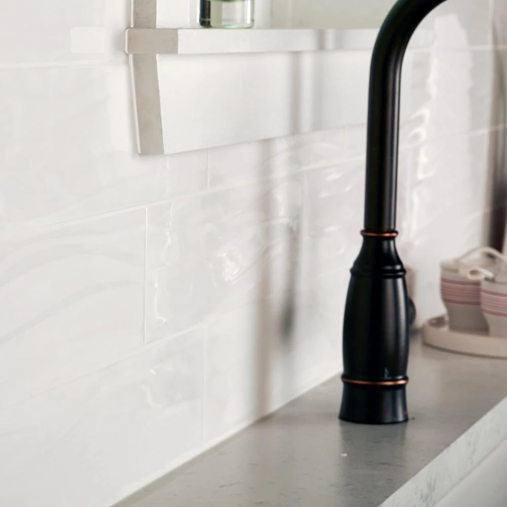 Daltile Restore Bright White 4 In. X 16 In. Ceramic Wavy Wall Tile (13.20 Sq. Ft. / Case) 6 Daltile Restore Bright White 4 In. X 16 In. Ceramic Wavy Wall Tile (13.20 Sq. Ft. / Case) - Image 6