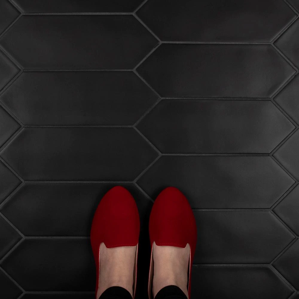 Merola Tile Kite Black 4 In. X 11-3/4 In. Porcelain Floor And Wall Subway Tile (11.81 Sq. Ft. / Case) 10 Merola Tile Kite Black 4 In. X 11-3/4 In. Porcelain Floor And Wall Subway Tile (11.81 Sq. Ft. / Case) - Image 10