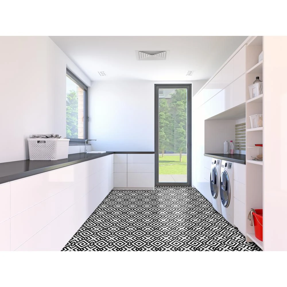 ACHIM Retro Geometric 12 In. X 12 In. Self-Adhesive Vinyl Floor Tile (20 Tiles/20 Sq. Ft.) 2 ACHIM Retro Geometric 12 In. X 12 In. Self-Adhesive Vinyl Floor Tile (20 Tiles/20 Sq. Ft.) - Image 2