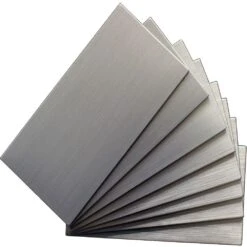 Instant Mosaic Peel And Stick Brushed Stainless Color 6 In. X 3 In. Metal Wall Tile (8-Pack)