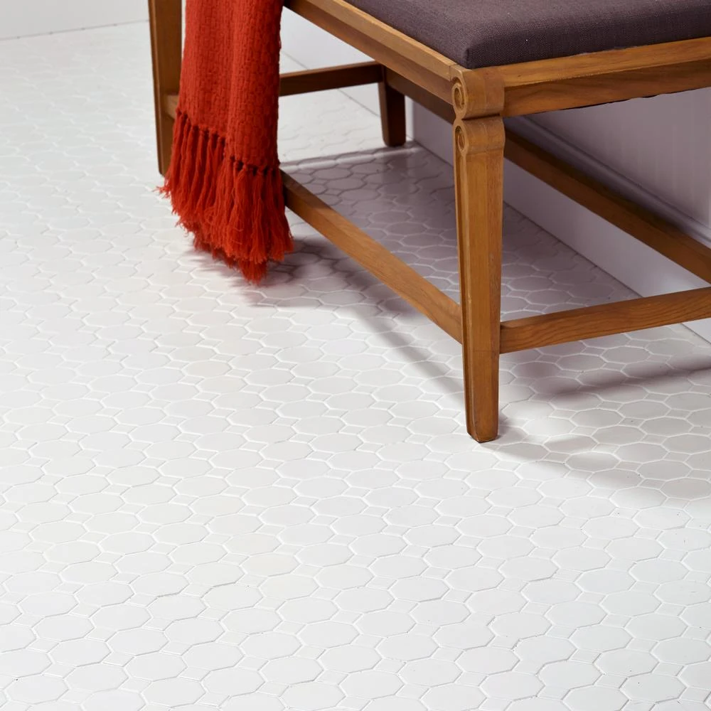 Daltile Matte White Octagon Dot 12 In. X 12 In. X 6mm Ceramic Mosaic Floor And Wall Tile (1 Sq. Ft. / Piece) 2 Daltile Matte White Octagon Dot 12 In. X 12 In. X 6mm Ceramic Mosaic Floor And Wall Tile (1 Sq. Ft. / Piece) - Image 2