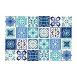 Walplus Peel And Stick Wall Tile Sticker Kitchen Bathroom Backsplash Splashback Tile Paint Stick On Tile Daliah Blue And Turquoise Mediterranean