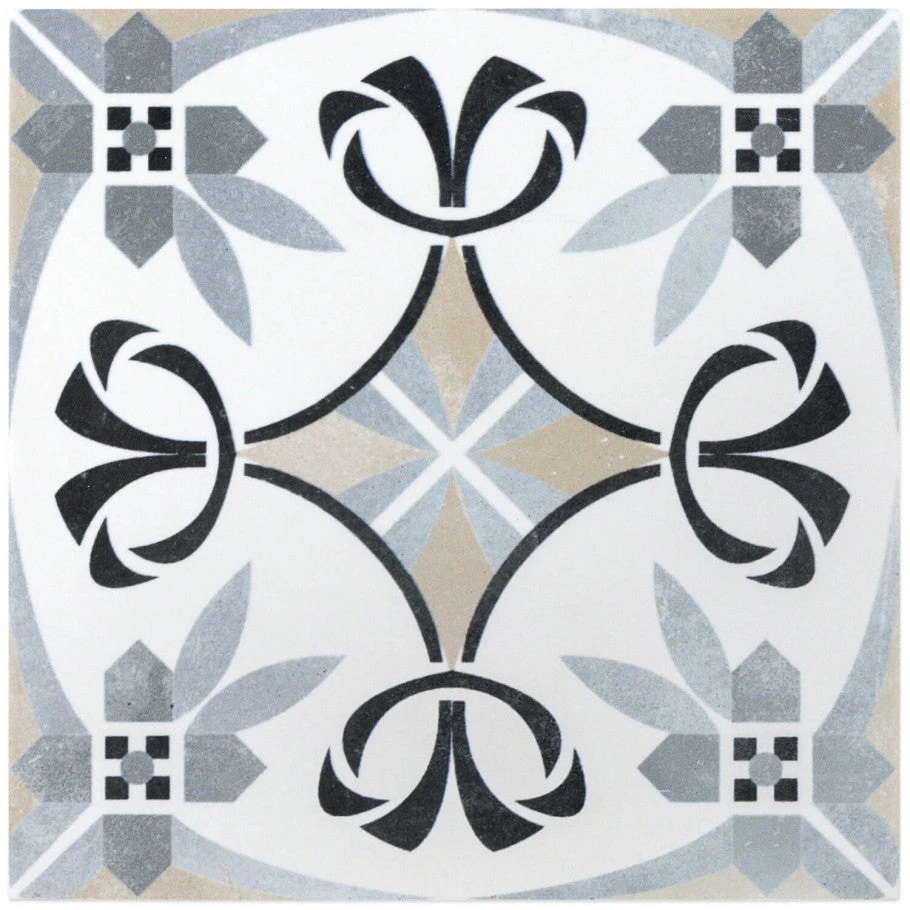 Royale Gray Encuastic 9x9 Glazed Porcelain Tile 4 Royale Gray Encuastic 9x9 Glazed Porcelain Tile - Image 4