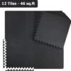Innhom 12 Tiles Gym Mat Exercise Mats Puzzle Foam Mats Gym Flooring Mat Interlocking Foam Mats With EVA Foam Floor Tiles For Gym Equipment Workouts, Black
